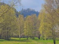 Blick auf Burg Oybin von Teufelsm&uuml;hle